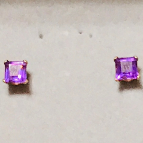 ❌❌❌SOLD❌❌❌❌10  KARAT YELLOW GOLD AMETHYST EARRINGS - Picture 8 of 8